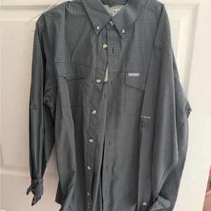 Columbia Men's Dark Gray Plaid Shirt